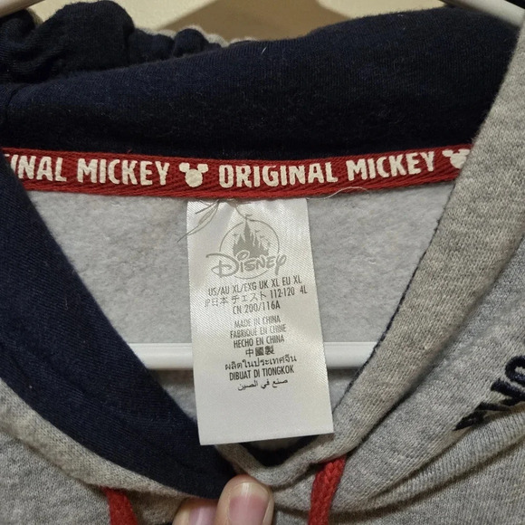 Mickey Mouse Disneyland Womens Size XL Embroidered 3D Hoodie Gray Pockets #067 - Picture 4 of 5